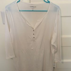 White 3/4 sleeve tee